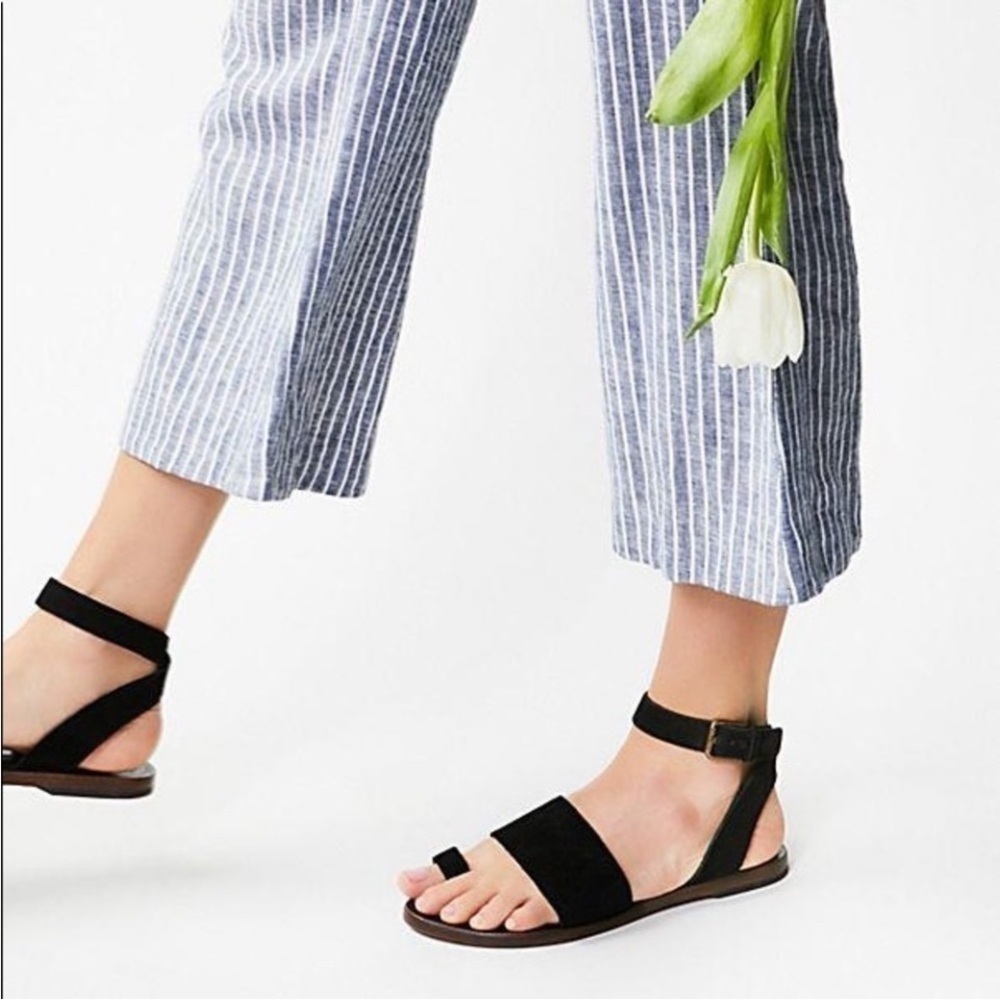 Free People Torrence Sandals Black Gladiator Flat Wrap Ankle Hippie Gypsy - Picture 7 of 8
